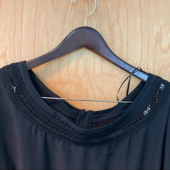 MICHEL  STUDIO Sz 24 Plus Size Embroidery Flute Sleeve Boatneck Top - Picture 6 of 8